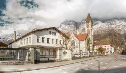 Walenstadt, Church and Churfirsten