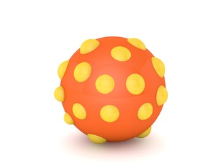 Dog toy ball against a white background. 3d render illustration.