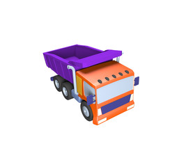 3D model of toy truck , illustration on a white background