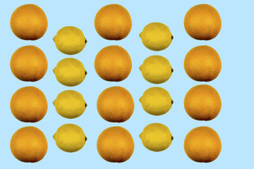 Colorful fruit pattern. Fresh summer vegetarian food. Vitamin Citrus Diet.