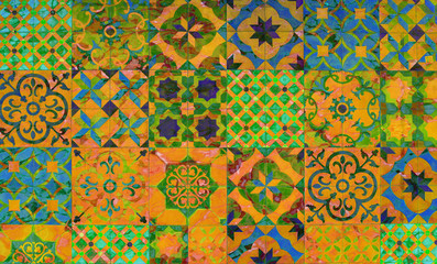 Digital background art of Mediterranean and Aegean tiles