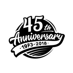 45 years anniversary design template. Vector and illustration. 45th logo.