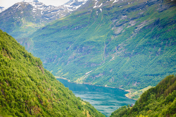 Fototapeta na wymiar Mountains landscape and fjord in Norway