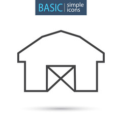 Agriculture warehouse line basic icon