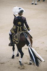 Papier Peint photo Lavable Tauromachie Corrida. Matador and horse Fighting in a typical Spanish Bullfight