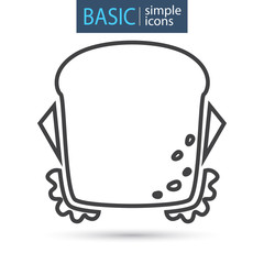 Sandwich with cheese line icon