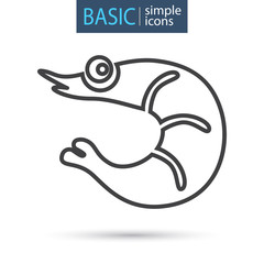 Obraz premium Shrimp line icon