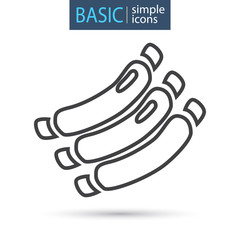 Meat ribs line icon