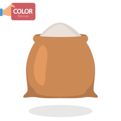 Bag of flour simple basic flat color icon