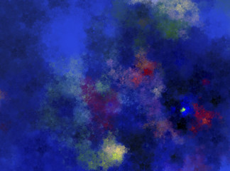 abstract background composed of fractal shapes and colors on intense color, design for posters background of web page or advertising