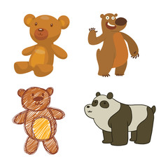 Bear animal vector mammal teddy grizzly funny happy cartoon predator cute character illustration.