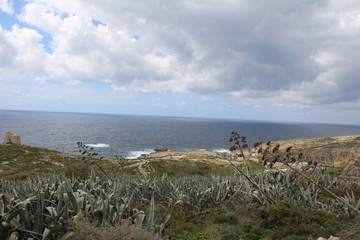 Surroundings of Azure Window Ruins San Lawrenz Gozo Island of Malta at Mediterranean Sea