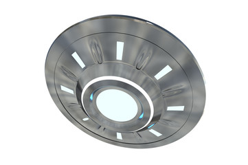 UFO or alien spaceship isolated on white background