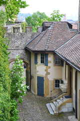 Old town buildings in Neuchatel, Switzerland
