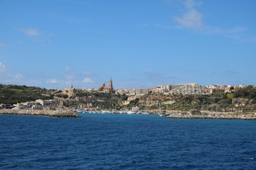 Fototapeta na wymiar Port of Mgarr in Gozo Island Malta at Mediterranean Sea