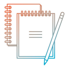 notebook school with pencil vector illustration design