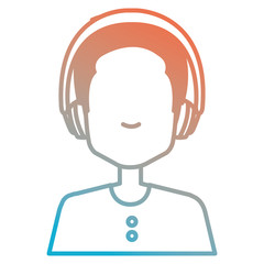 young man with earphones vector illustration design