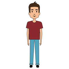 young man avatar character vector illustration design
