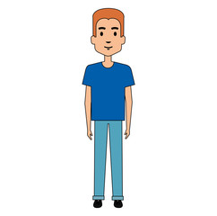 young man avatar character vector illustration design