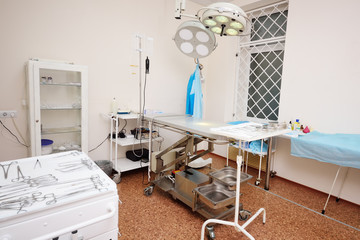 Surgical operating room in a veterinary clinic