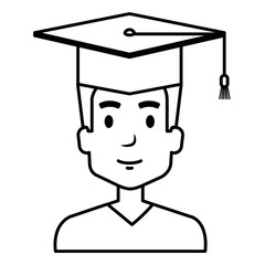 young man graduating with uniform vector illustration design