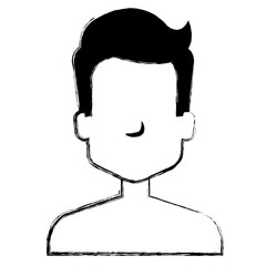 young man shirtless avatar character vector illustration design