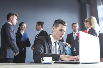 Business man working with laptop