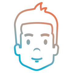 young man head avatar character vector illustration design