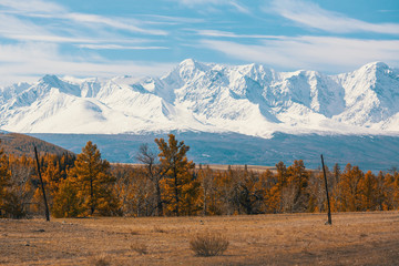 View of mountain North-Chuya ridge of Altai Republic, Russia.