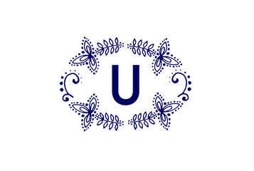Luxury Letter U  Logo Design. Simple  Elegant Monogram Vector.