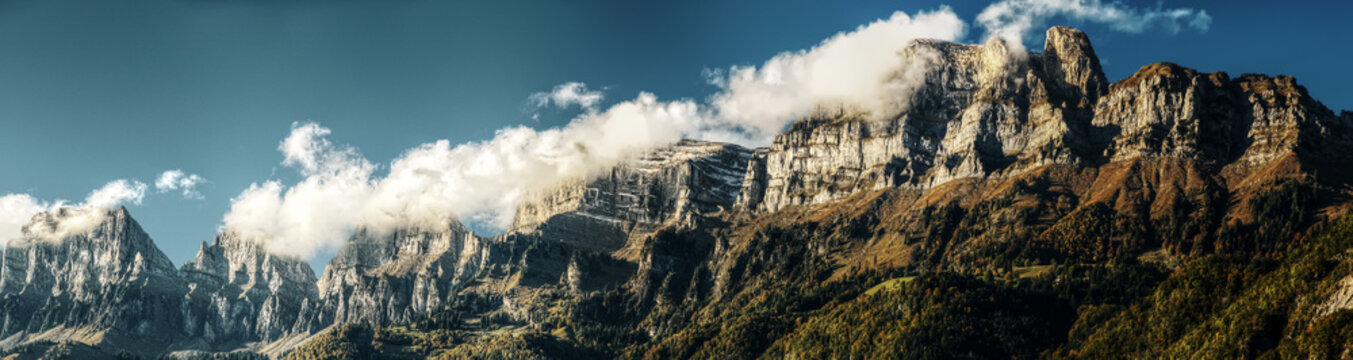 Churfirsten, alpine ridge above the Walensee