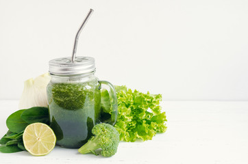 Healthy green vegetable juice