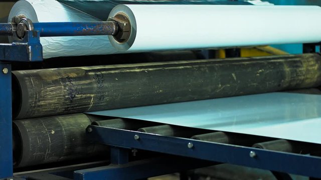 Metalworking factory production plant equipment in action