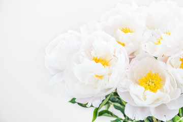 Naklejka na ściany i meble Beautiful bouquet of white Chinese peonies