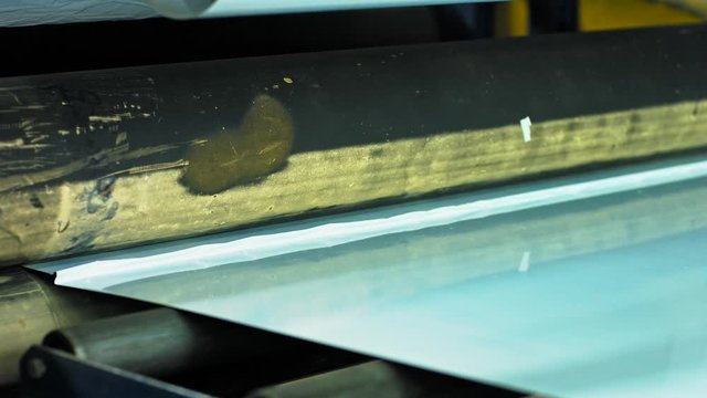 Metalworking factory production plant equipment in action