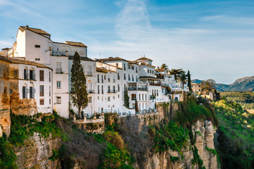 Fototapeta premium the famous stone bridge over the gorge of tajo in Ronda, Andalusia, Spain