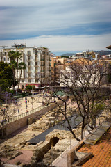 Fototapeta na wymiar View of Alcazabilla and Roman theater of Malaga