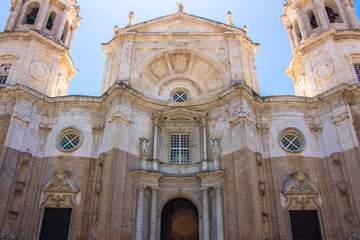 Cadiz Cathedral. A sunny day in Cadiz. Andalusia, Spain. 