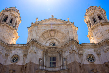 Cadiz Cathedral. A sunny day in Cadiz. Andalusia, Spain. 