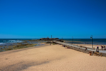 Castle of San Sebastian. A sunny day on the beach of Cadiz. Andalusia, Spain. Picture taken – 6 may 2018.
