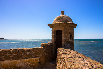 Castle of San Sebastian. A sunny day on the beach of Cadiz. Andalusia, Spain. Picture taken – 6 may 2018.