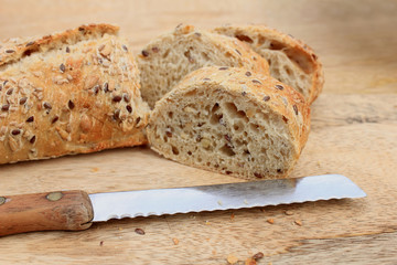 Fresh wholegrain baguette