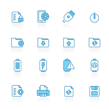 Line with blue background  Internet, Web and Mobile Icons - vector icon set