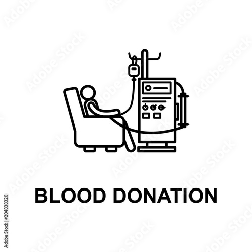 Blood Donation Icon Element Of Treatment With Name For