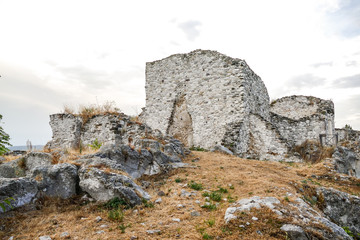 Old Gessopalena town public archeological site of the old medieval village in gypsum stone in...
