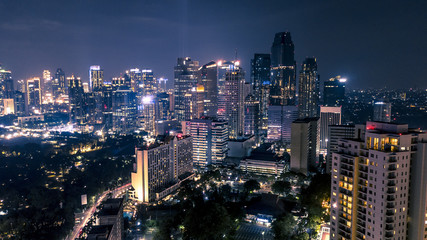 Fototapeta na wymiar Jakarta city by night