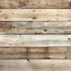 Obraz premium Old wood plank wall background weathered distressed faded pine grain wooden texture surface photo square format
