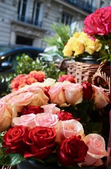 バラの花束　パリの花屋　