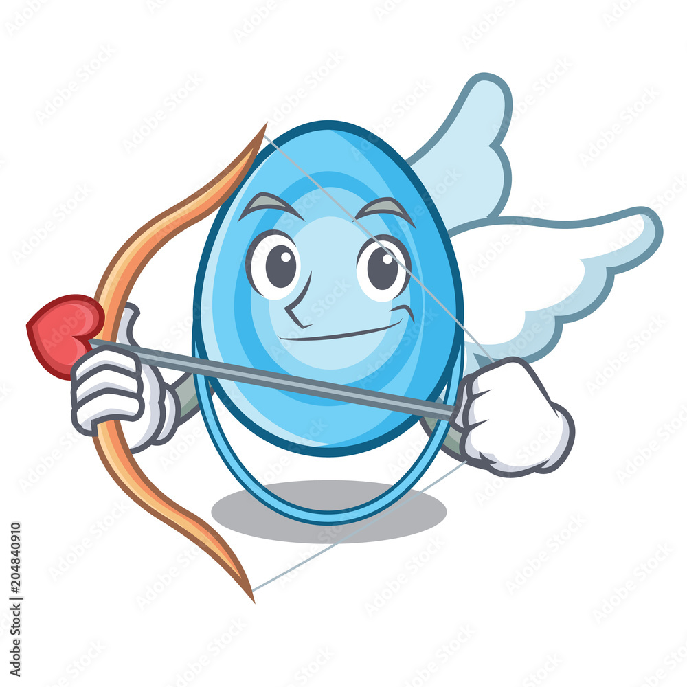 Poster cupid oxygen mask character cartoon