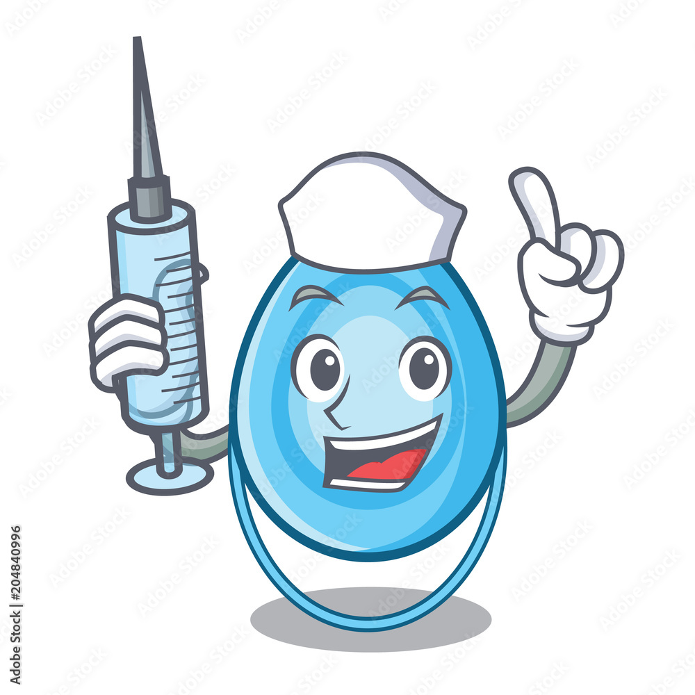 Sticker Nurse oxygen mask character cartoon